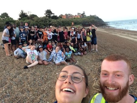 Year 6 residential group photo with teachers in the foreground